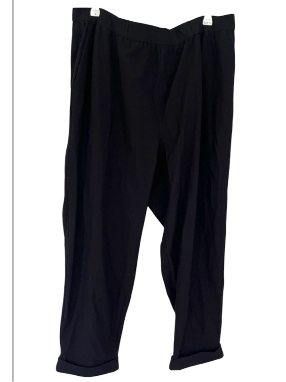 Eileen Fisher Elastic Waist Viscose Blend Pants With Cuffs Sz XL